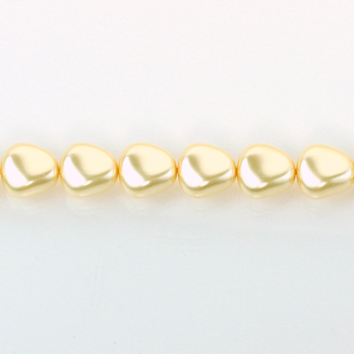 Czech Glass Pearl Bead - Potato 11x9.5MM CREME 70414