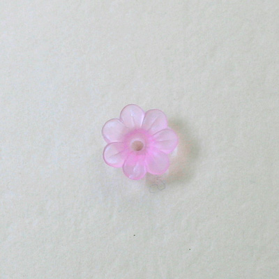 Plastic Flower with Center Hole - Round 10MM MATTE ROSE