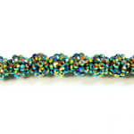 Acrylic Rhinestone Bead with 2MM Hole Resin Base - 12MM METALLIC GREEN