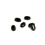 Gemstone Flat Back Single Bevel Buff Top Stone - Oval 06x4MM BLACK ONYX