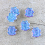 Glass Flat Back Frog - 08MM MATTE BERMUDA BLUE Foiled