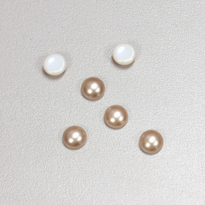 Glass Medium Dome Cabochon Pearl Spray Finish - Round 06MM DARK ROSE