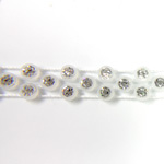 Plastic Rhinestone Banding Alternating Three Row SS13 CRYSTAL-ALABASTER