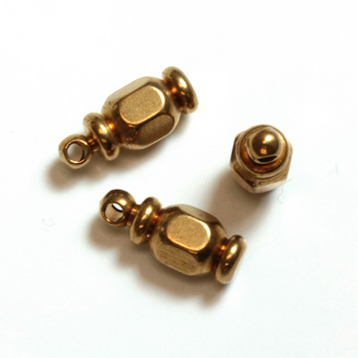 Machine Made Brass Pendant with 1-Loop Octagon Fancy 15x5MM RAW Unplated
