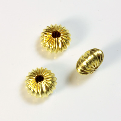 Brass Corrugated Bead - Standard Rondelle 10x6MM RAW