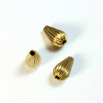 Brass Corrugated Bead - Standard Pear 10x6MM RAW