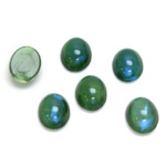 Glass Medium Dome Lampwork Cabochon - Oval 10x8MM MOONSHINE GREEN (1663)