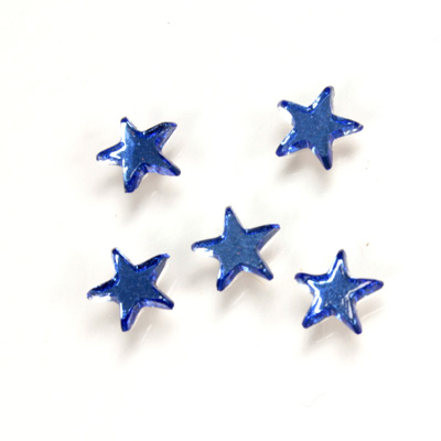 German Glass Flat Back Foiled Mirror - Star 6MM SAPPHIRE