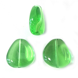 Czech Pressed Glass Bead - Potato Elliptic 18x17MM PERIDOT