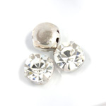 Crystal Stone in Metal Sew-On Setting - Chaton SS34 CRYSTAL-SILVER