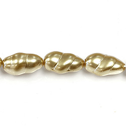 Czech Glass Pearl Bead - Baroque Oval 16x9MM GOLD