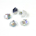 Glass Flat Back 3/4 Cube Hexagon 06MM CRYSTAL AB Foiled