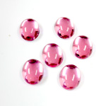 Plastic Flat Back Foiled Cabochon - Oval 10x8MM ROSE
