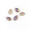 Glass Medium Dome Lampwork Cabochon - Pear 10x6MM FIRE OPAL (01003)