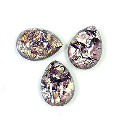 Glass Medium Dome Lampwork Cabochon - Pear 18x13MM AMETHYST OPAL (02206)