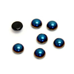 Glass Medium Dome Cabochon - Round 07MM Metallic Coated IRIS BLUE