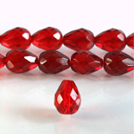 Czech Glass Fire Polish Bead - Pear 16x12MM RUBY