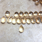 Czech Pressed Glass Pendant - Smooth Drop 9x6MM LUMI COATED LT TOPAZ