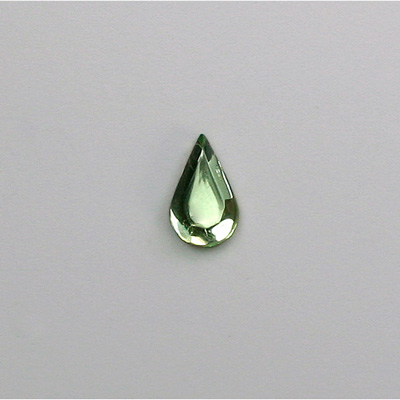 Glass Flat Back Rose Cut Fancy Foiled Stone  - Pear 10x6MM PERIDOT