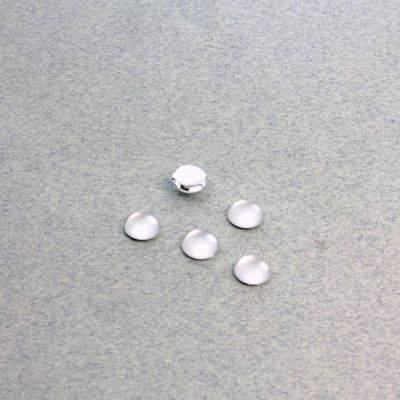 Plastic Flat Back Foiled Cabochon - Round 05MM MATTE CRYSTAL