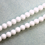 Czech Pressed Glass Bead - Smooth Round 06MM WHITE