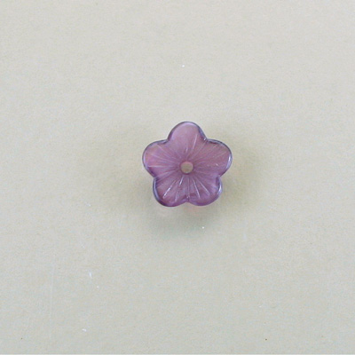 German Glass Flower with Center Hole - Round 07MM PURPLE