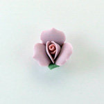 Ceramic Flat Back Flower - Rose 17MM PURPLE with PINK