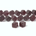 Czech Pressed Glass Bead - Cube with Diagonal Hole 08MM MATTE GARNET