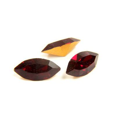 Preciosa Crystal Point Back Fancy Stone - Navette 10x5MM SIAM RUBY