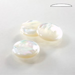 Shell Flat Back Cabochon - Round 15MM WHITE MOP