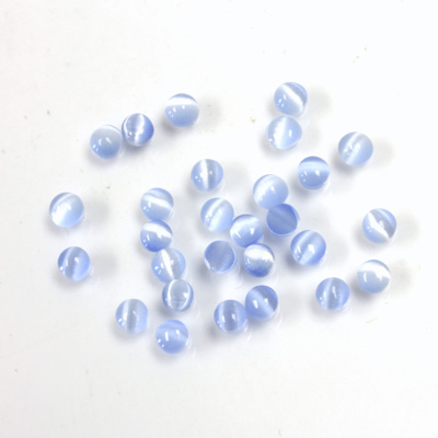 Fiber-Optic Cabochon - Round 03MM CAT'S EYE LT BLUE