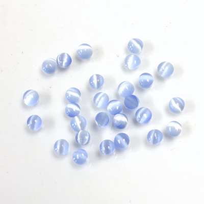 Fiber-Optic Cabochon - Round 03MM CAT'S EYE LT BLUE