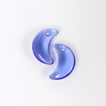 German Pressed Glass Pendant - Smooth Moon 15MM SAPPHIRE