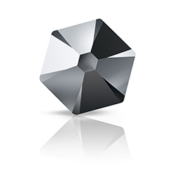 Preciosa Crystal Flat Back Fancy HOTFIX Stone MAXIMA - Hexagon 5.5MM HEMATITE