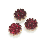 Glass Flat Back Foiled Mirror - Daisy 10MM GARNET