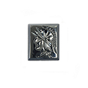 German Glass Intaglio Warrior Head Cushion (Rectangle) 14x12MM HEMATITE coated