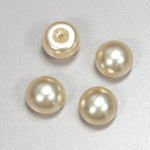 Glass High Dome Cabochon Pearl Dipped - Round 14MM CREME