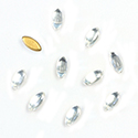 Glass Medium Dome Foiled Cabochon - Navette 06x3MM CRYSTAL
