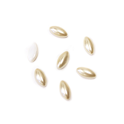 Glass Medium Dome Cabochon Pearl Spray Finish - Navette 08x4MM CREME