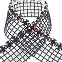 Rhinestone Banding with MC Chaton 1 Row with Net One Edge - Round 19SS AMETHYST-BLACK-SILVER