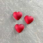 Glass Cabochon - Heart 10MM MATTE RUBY Foiled