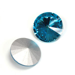 Cut Crystal Point Back Rivoli 18MM AQUA