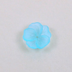 German Plastic Flower with Center Hole - 5-Petal Round 14MM MATTE AQUA