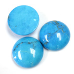 Gemstone Cabochon - Round 18MM HOWLITE DYED TURQUOISE