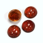 Glass Medium Dome Lampwork Cabochon - Round 13MM GOLD FLECK TOPAZ (05051)