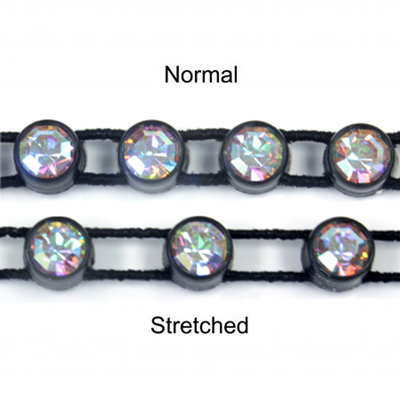 Plastic Banding Stretch 1 Row SS19 CRYSTAL AB-BLACK