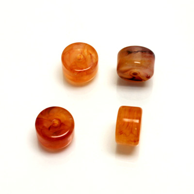 Plastic  Bead - Mixed Color Smooth Wheel 10x7MM CORNELIAN AGATE