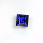 Glass Point Back Foiled Tin Table Cut (TTC) Stone - Square 06x6MM SAPPHIRE