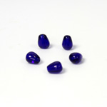 Czech Pressed Glass Bead - Smooth Pear 07x5MM COBALT