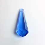 Plastic Pendant -Transparent Faceted Fancy 33x12MM SAPPHIRE